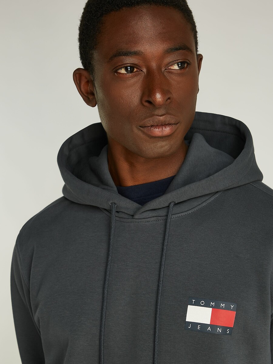 TOMMY JEANS<br>Moletom reto com capuz Bandeira