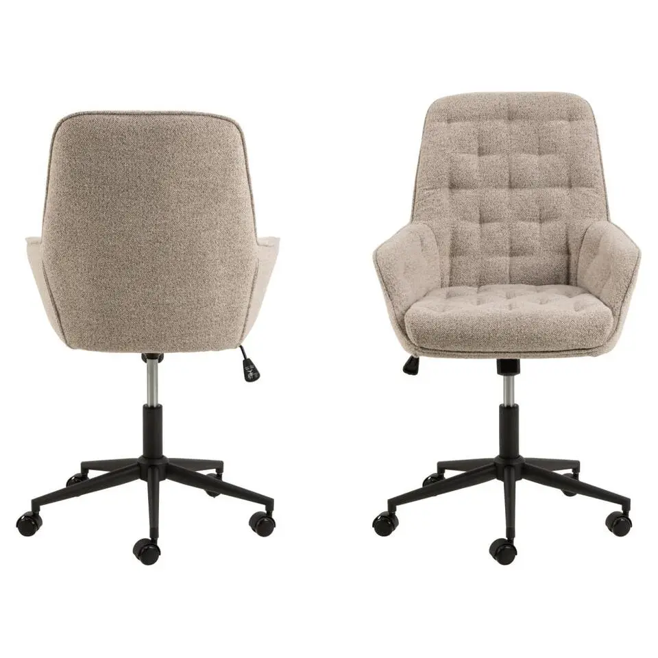 Bureaustoel Beige Stof - Zithoogte 57cm - Alleri