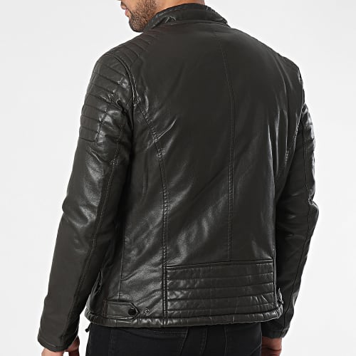 Veste Biker Marron