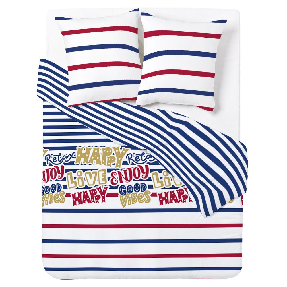 Parure 2 personnes 100% coton finition bouton 200x200cm
