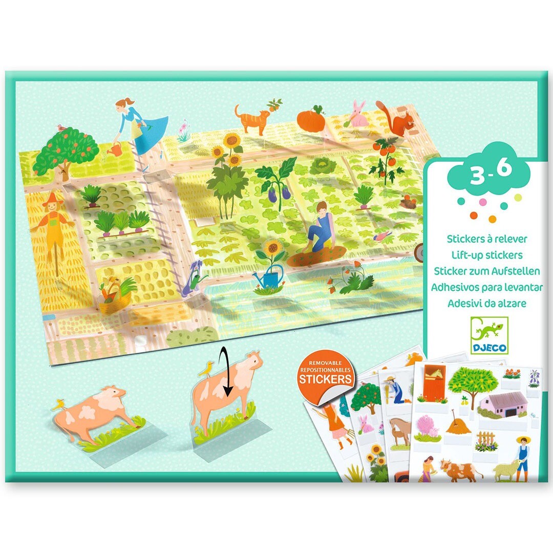 Djeco knutselset herbruikbare 3D stickers - farm