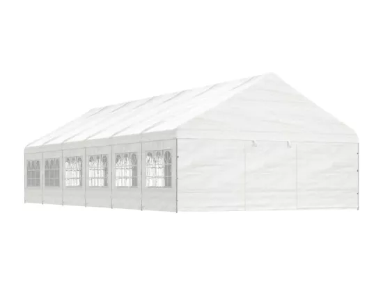 Belvédère avec toit blanc 13,38x5,88x3,75 m polyéthylène
