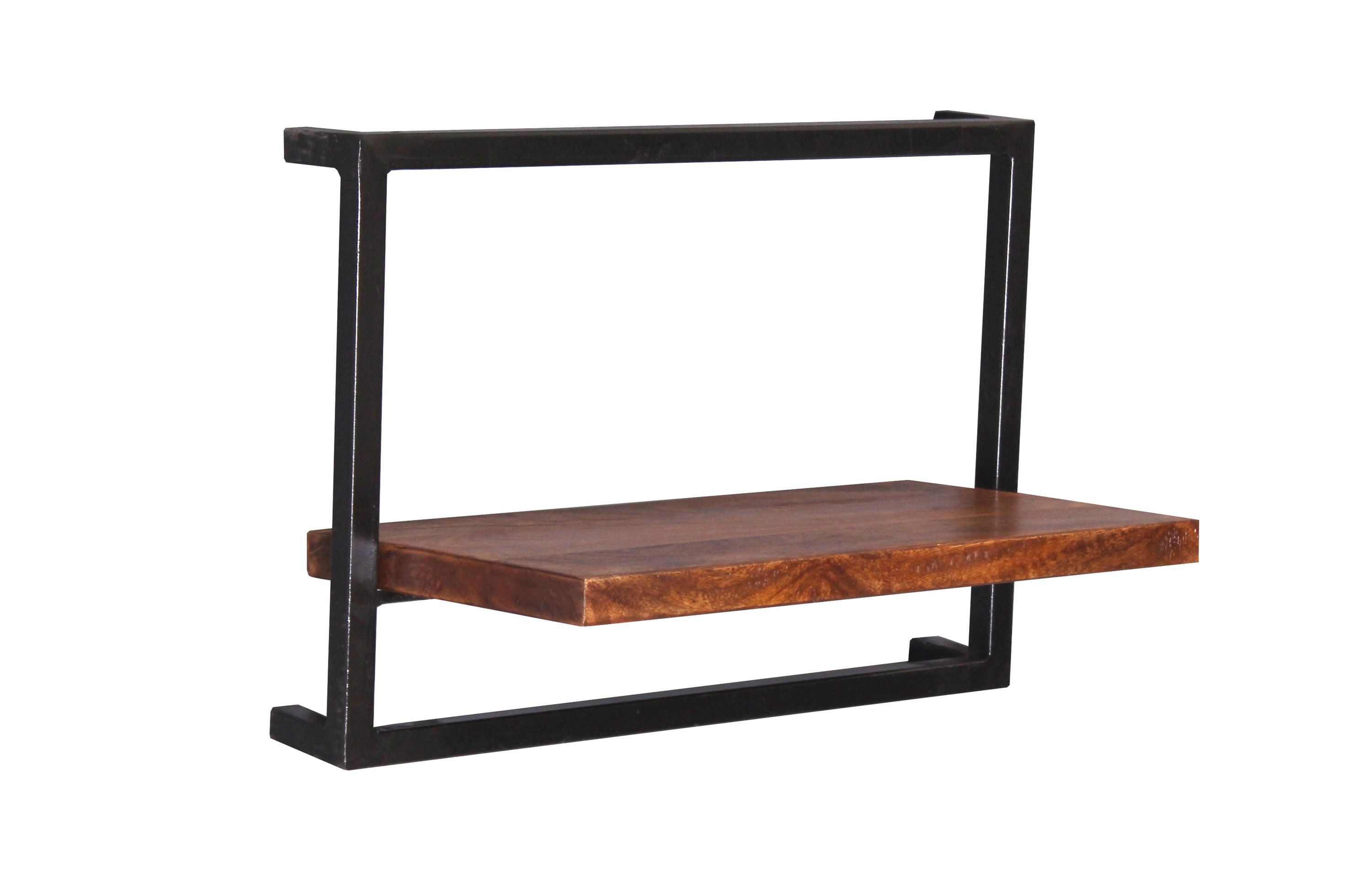Wandregal Panama Mangoholz Metall Wandboard Ablage Regal HängeregalBücherregal
