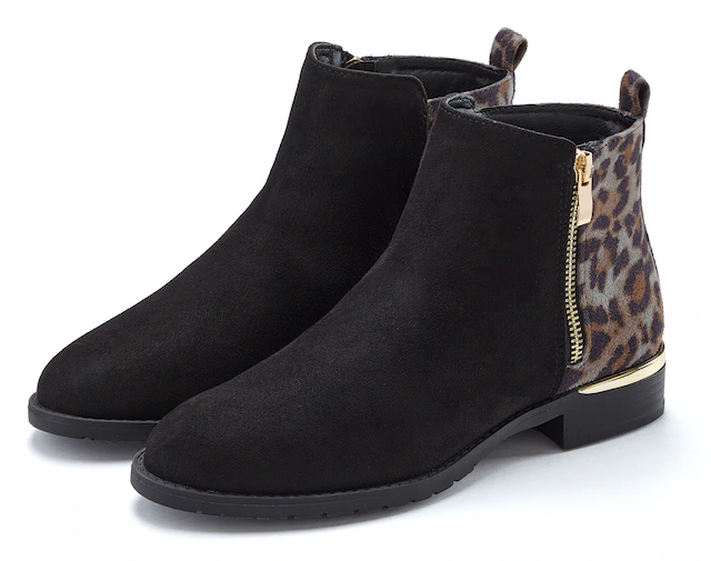 LASCANA Stiefelette »Ankle Boots, Stiefel«  mit Leo-Print VEGAN