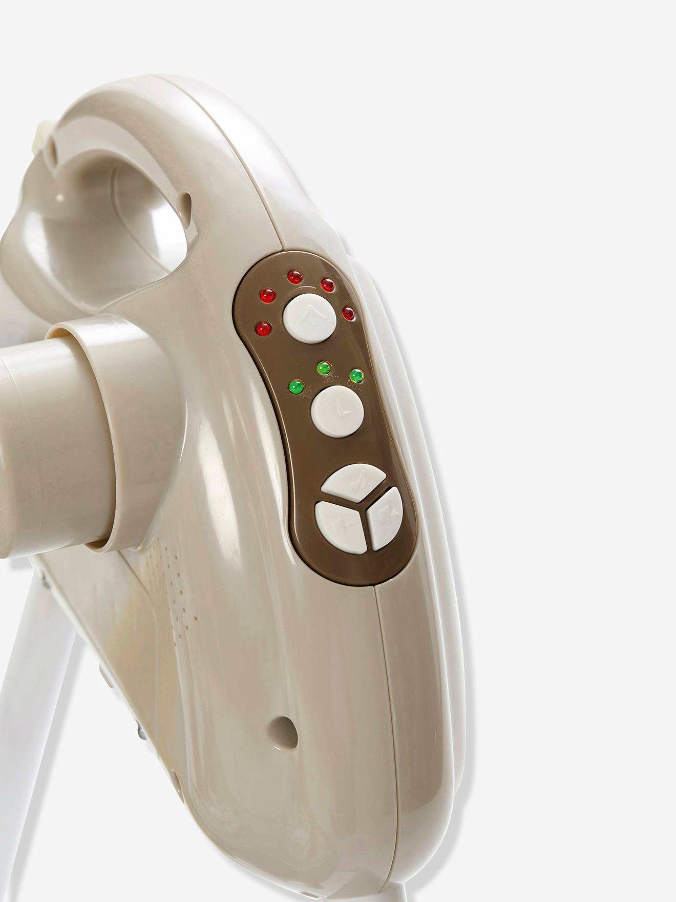 Cadeira de balanço Babyswing VERTBAUDET com arco de atividades, estampa cinza