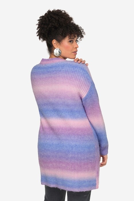Strickjacke, Farbverlauf, offene Form, Langarm