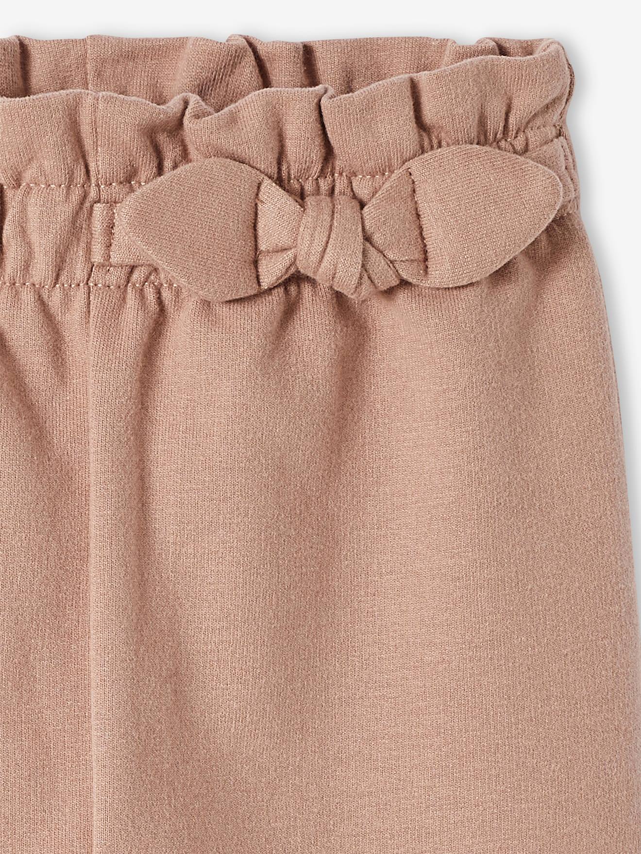 Calça de lã polar azul-escura lisa com cintura elástica para bebê