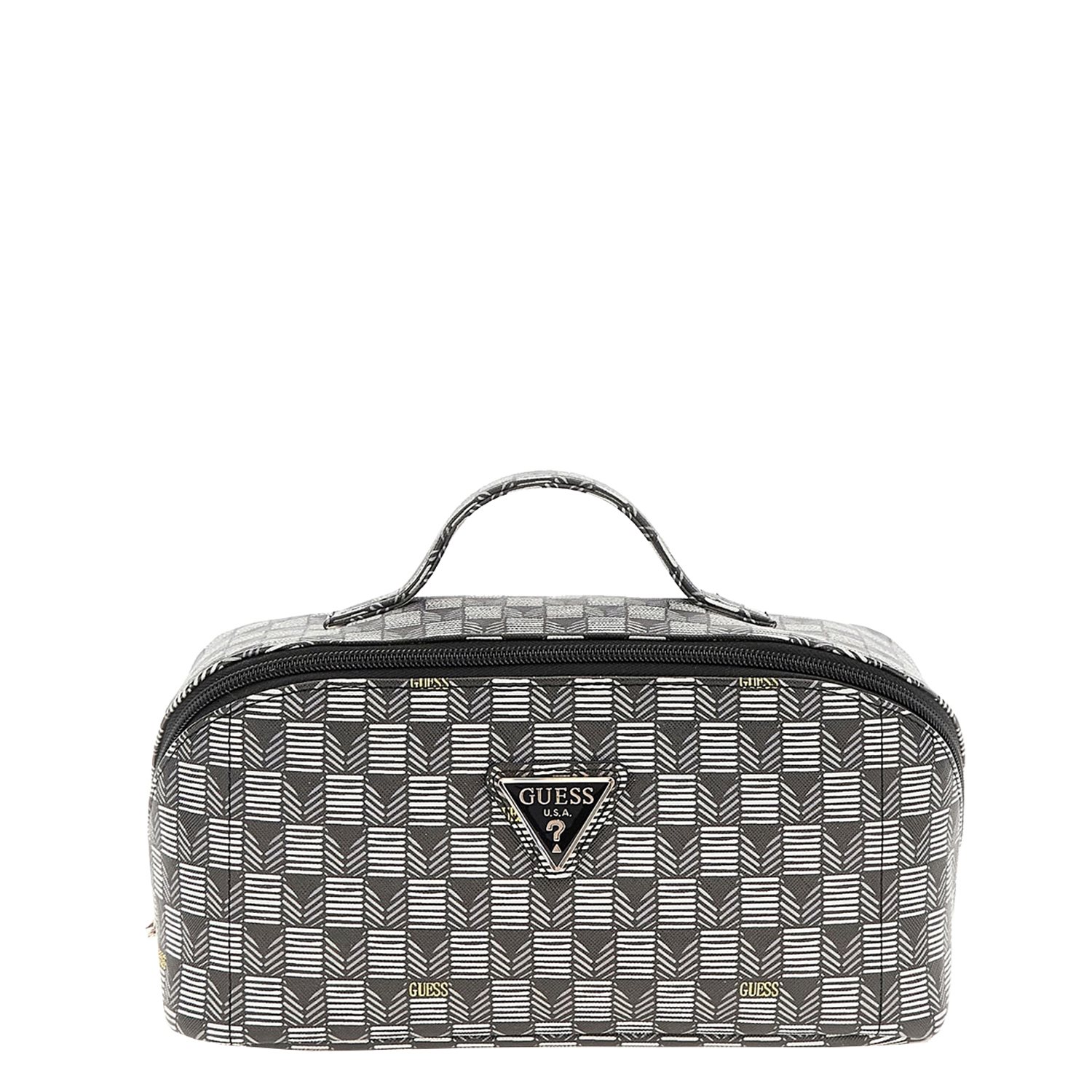 Guess G Wave Lrg Cosmetic Travel Bag black logo