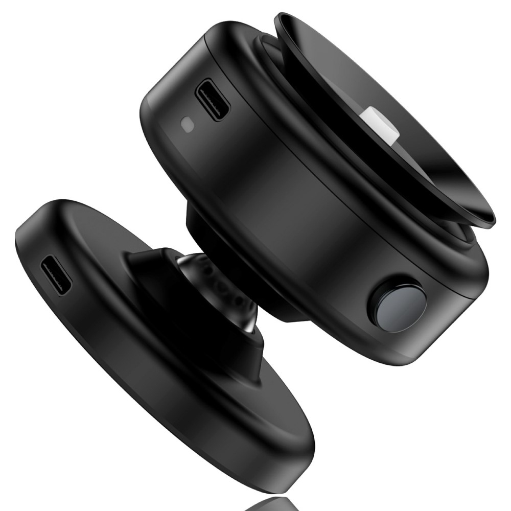 (15W) Dashboard MagSafe Auto KFZ Ladegerät Saugnapf Halterung mit Drehfunktion - Schwarz
