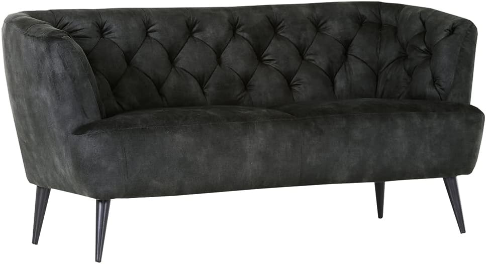 Lomadox Sofa für Wohn- und Esszimmer in dunkelgrau mit Chesterfield Steppung, B/H/T: ca. 170/83/70 cm