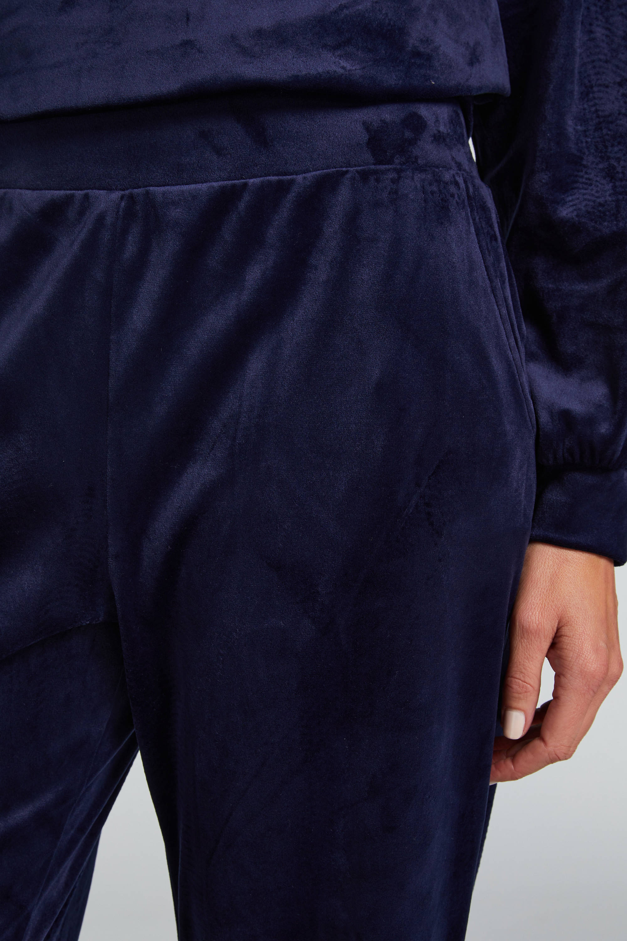 Hunkemöller fluwelen pyjamabroek donkerblauw