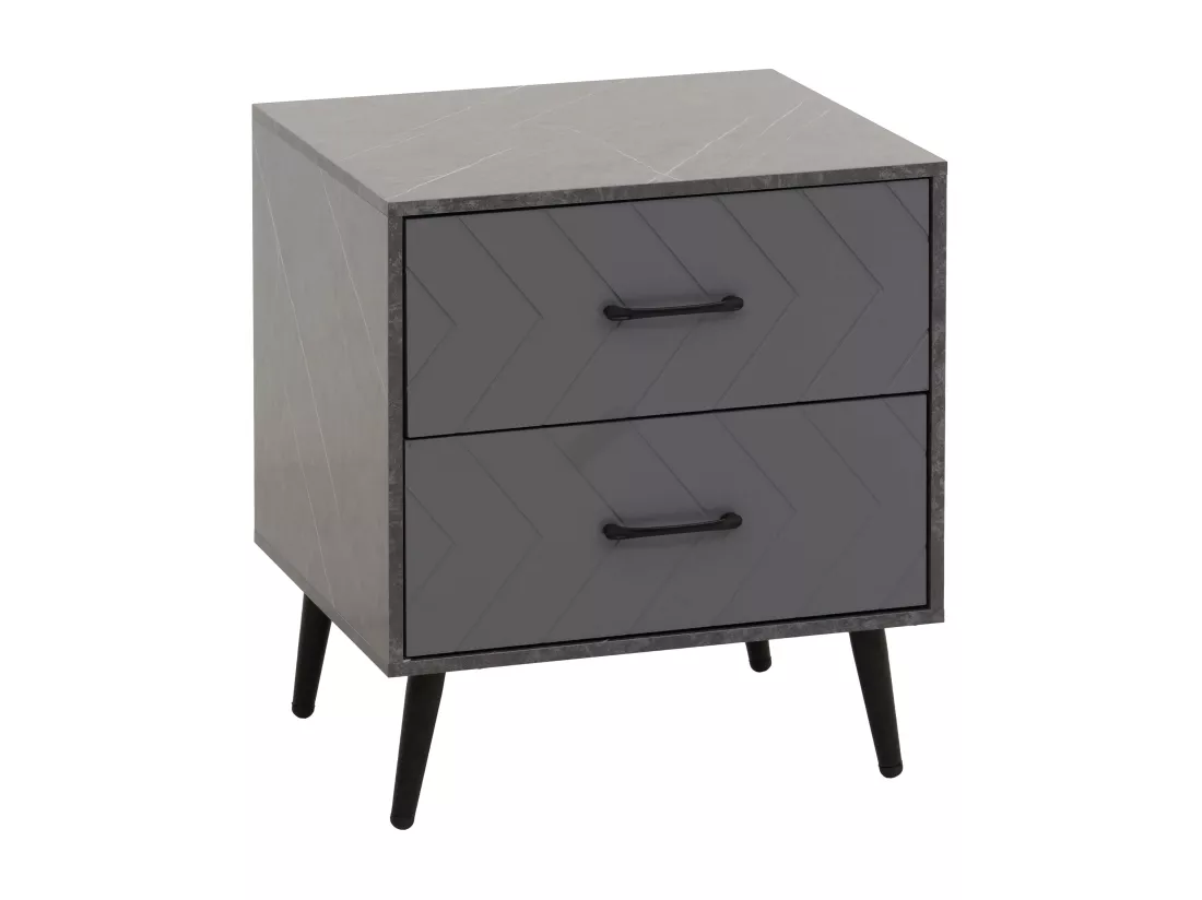 Table de chevet MCW-N89, aspect marbre gris