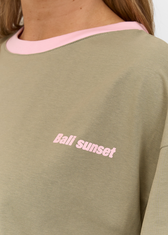 Sunset t-shirt salie groen