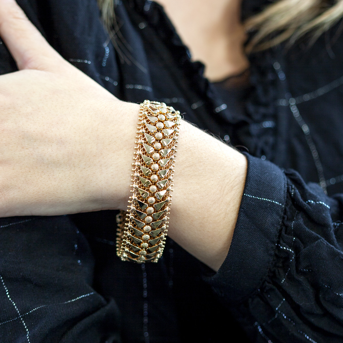 Bracelet d'occasion or 750 jaune maille fantaisie