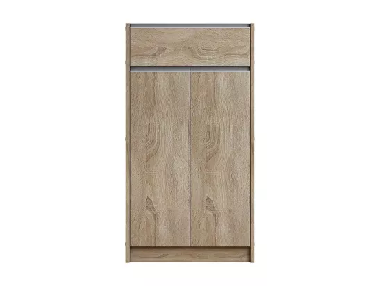 Meuble à chaussures PARRA, 2 portes et 1 tiroir coloris chêne sonoma
