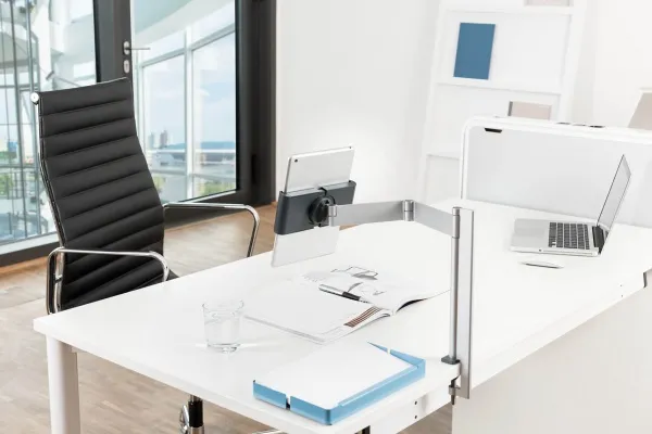 Durable Tablet Holder TABLE CLAMP metallic silver