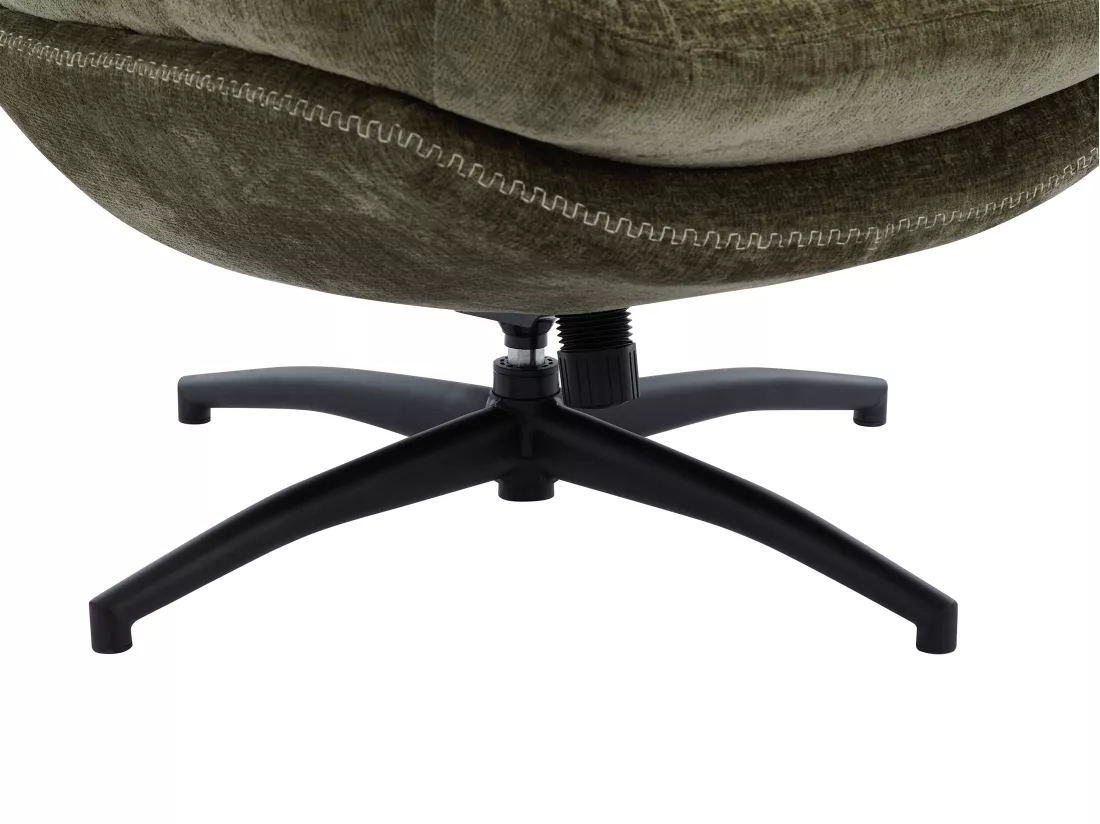 Fauteuil pivotant en tissu vert LIZUTA