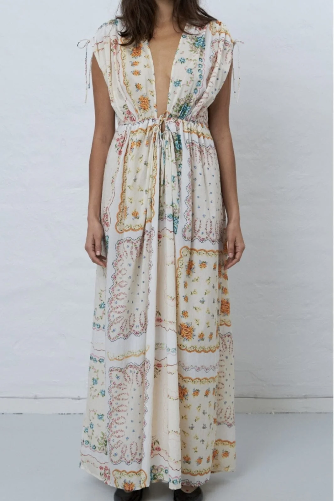 Stella Nova Cotton Tissue Printed Maxi Dress