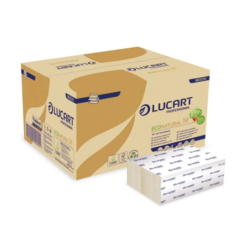 LUCART - Essuie mains pliés en M - EcoNatural 2 plis - x15