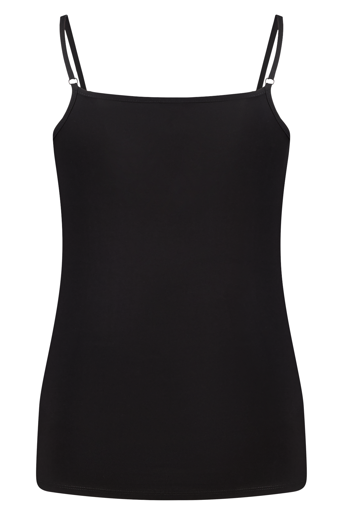 Spaghetti top met stretch Zwart