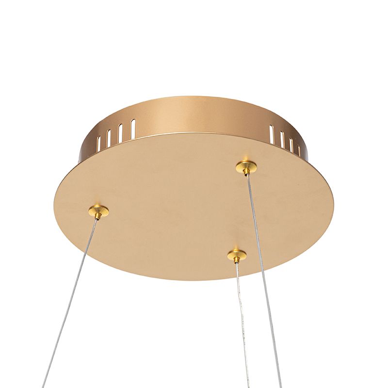 Design hanglamp goud 60 cm incl. LED 3-staps dimbaar - Anello