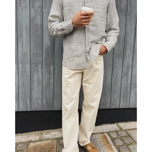 Nordstrand Luxury Linen Skjorte, Brown Stribe, 38