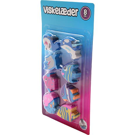 Danpen viskelæder 8 stk - havdyr