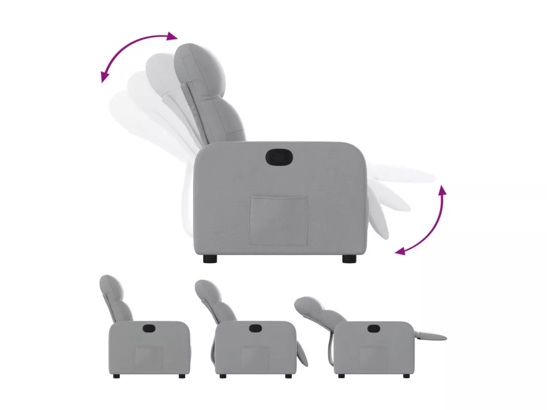 Fauteuil inclinable Gris clair Tissu