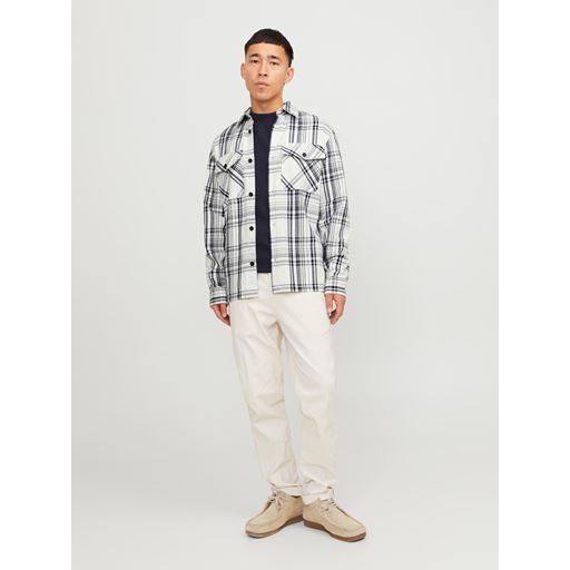 Jack&Jones Roy Spring Check Overshirt, Cloud Dancer, M