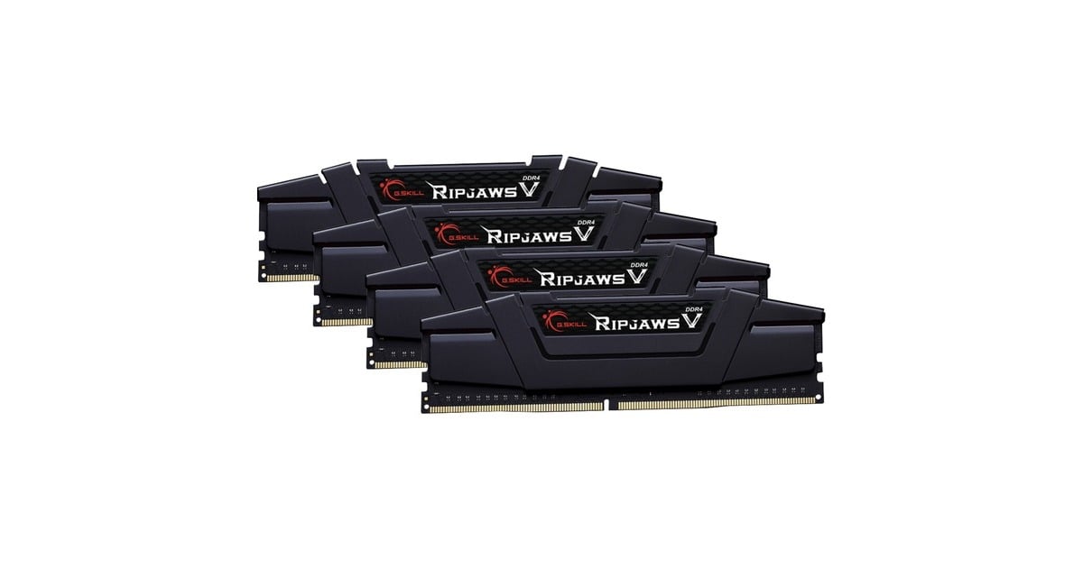 G.Skill64 GB DDR4-3200 Quad-Kit werkgeheugen  (Zwart, F4-3200C16Q-64GVK, Ripjaws V, XMP)
