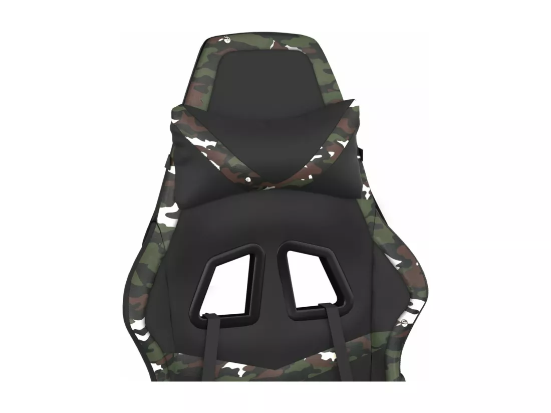 Chaise de jeu avec repose-pied Noir et camouflage Similicuir