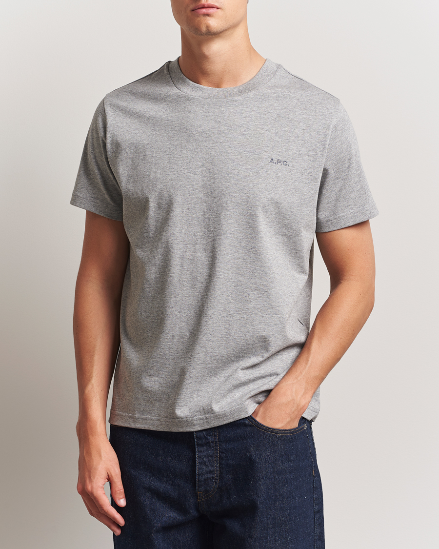 A.P.C. Embroidered APC T-Shirt Heather Grey