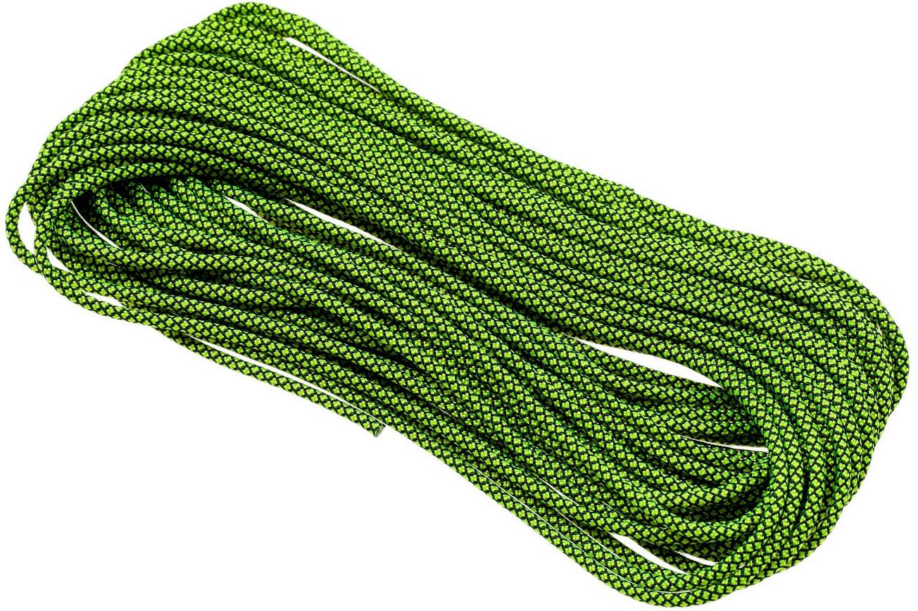 Knivesandtools 550 paracord type III, kleur: neon yellow diamonds - 50 ft (15,24 meter)