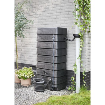 Regenton muurtank BlackLine 276 L zwart kunststof 40 x 60 x 135 cm
