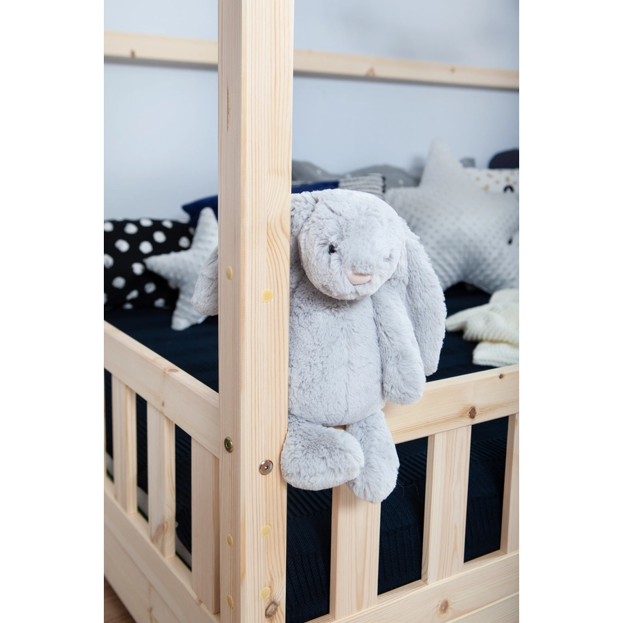 TICAA Kinderbett Hausbett Kay 140x200 Kiefer natur Natur