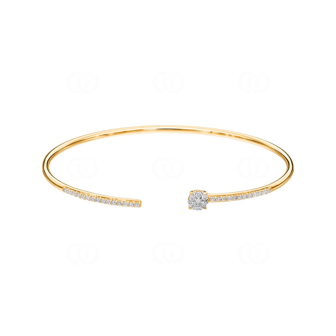 0.33 Karat Diamantarmreif offen 750/18 K Gelbgold