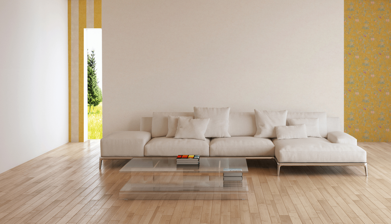Vliestapete PARADISE GARDEN - beige - 10 Meter