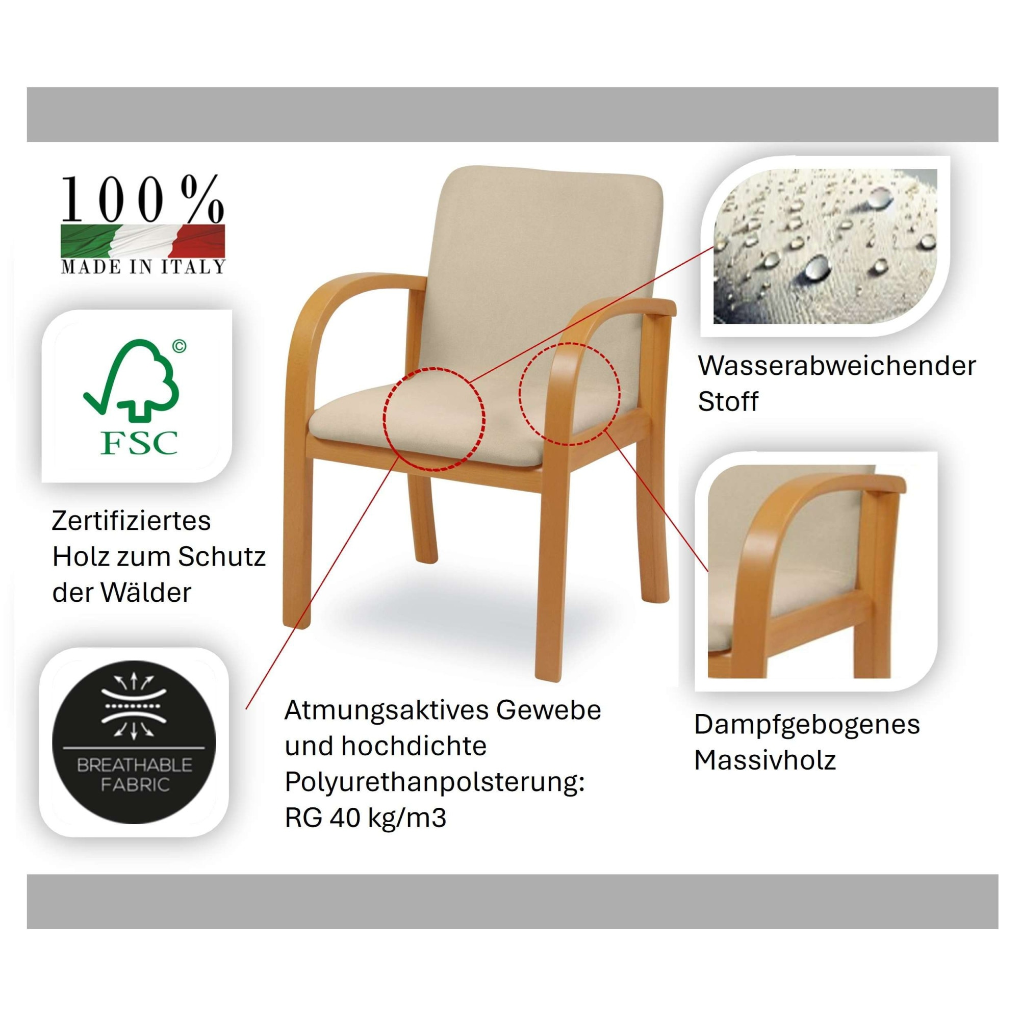 Home affaire Esszimmersessel »LINA707« 1 Stk. tlg. Extra-confort, Fleckenabweisendes Gewebe, Massivholz