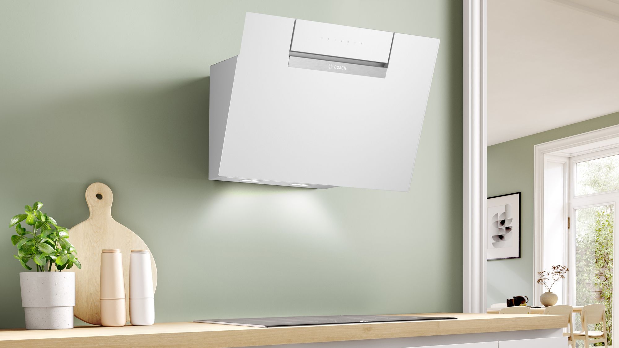 Coifa de parede decorativa Série 4, 60 cm, vidro branco DWK67FN20