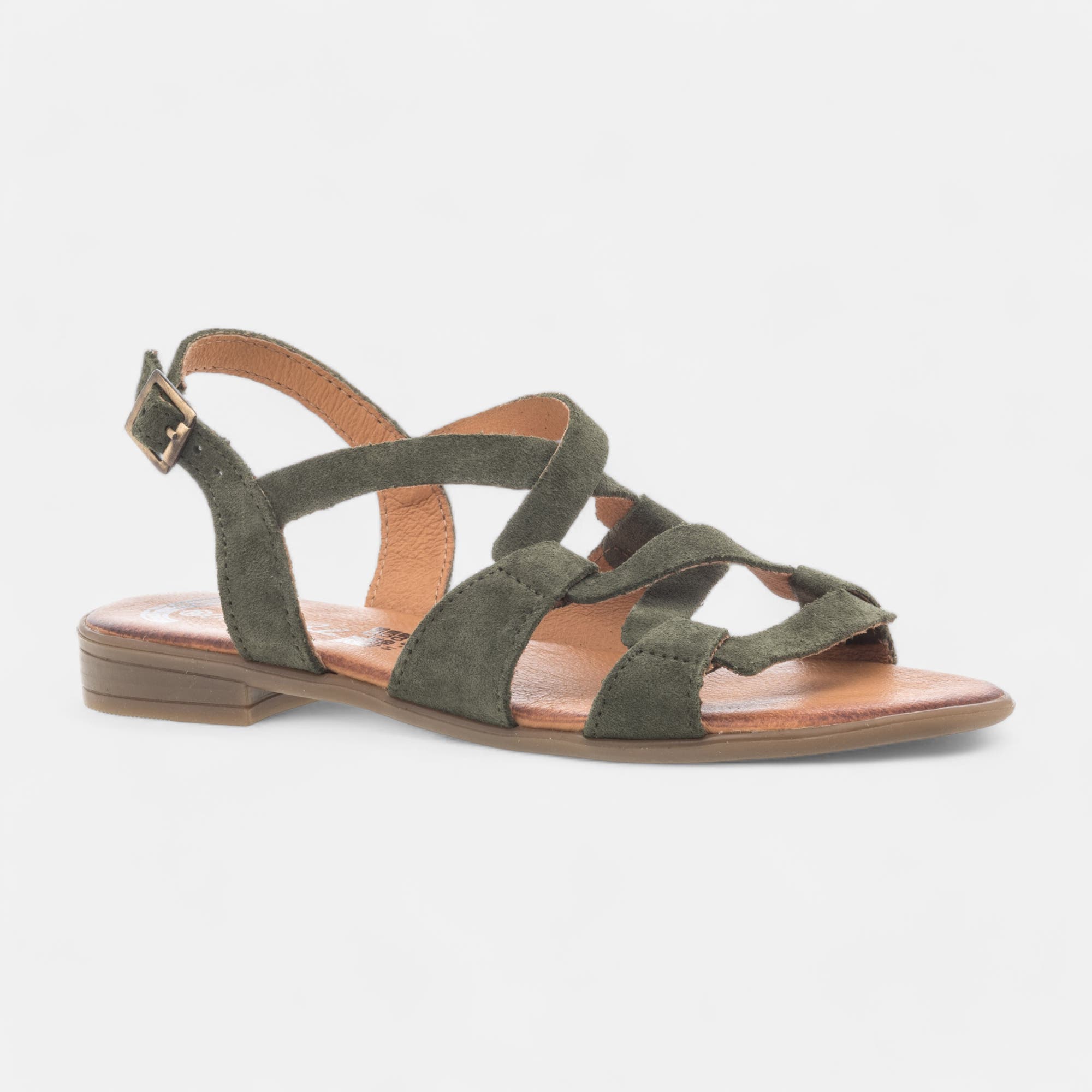 Sandales Femme en cuir kaki