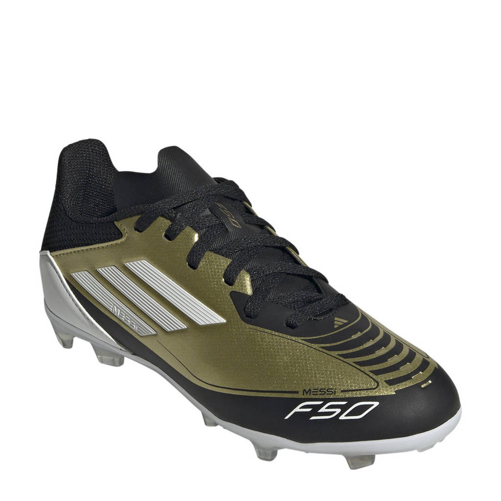 adidas F50 Leaguejunior voetbalschoenen goudmetallic/wit/zwart