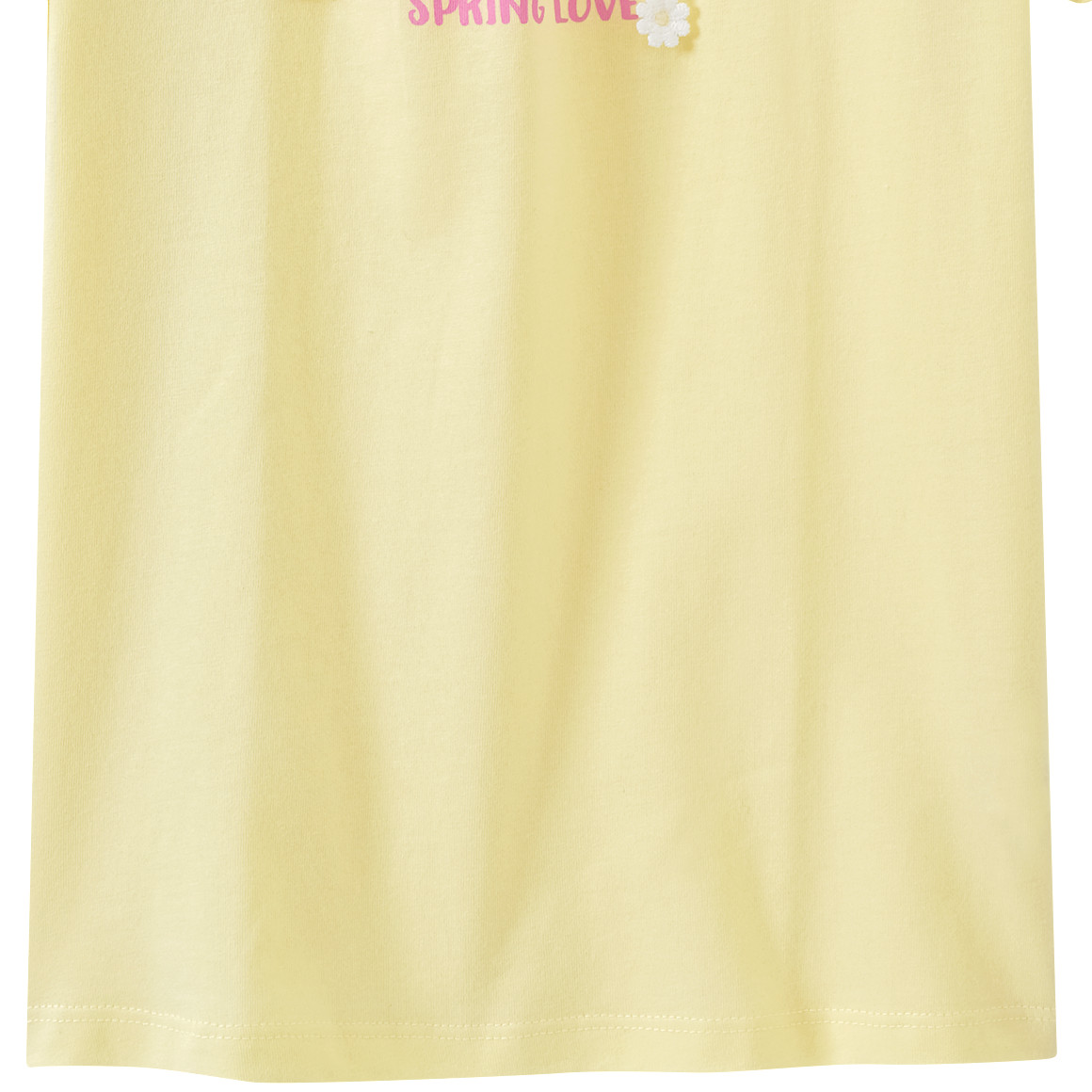 Topolino Mädchen T-Shirt mit Blumen-Applikationen hellgelb