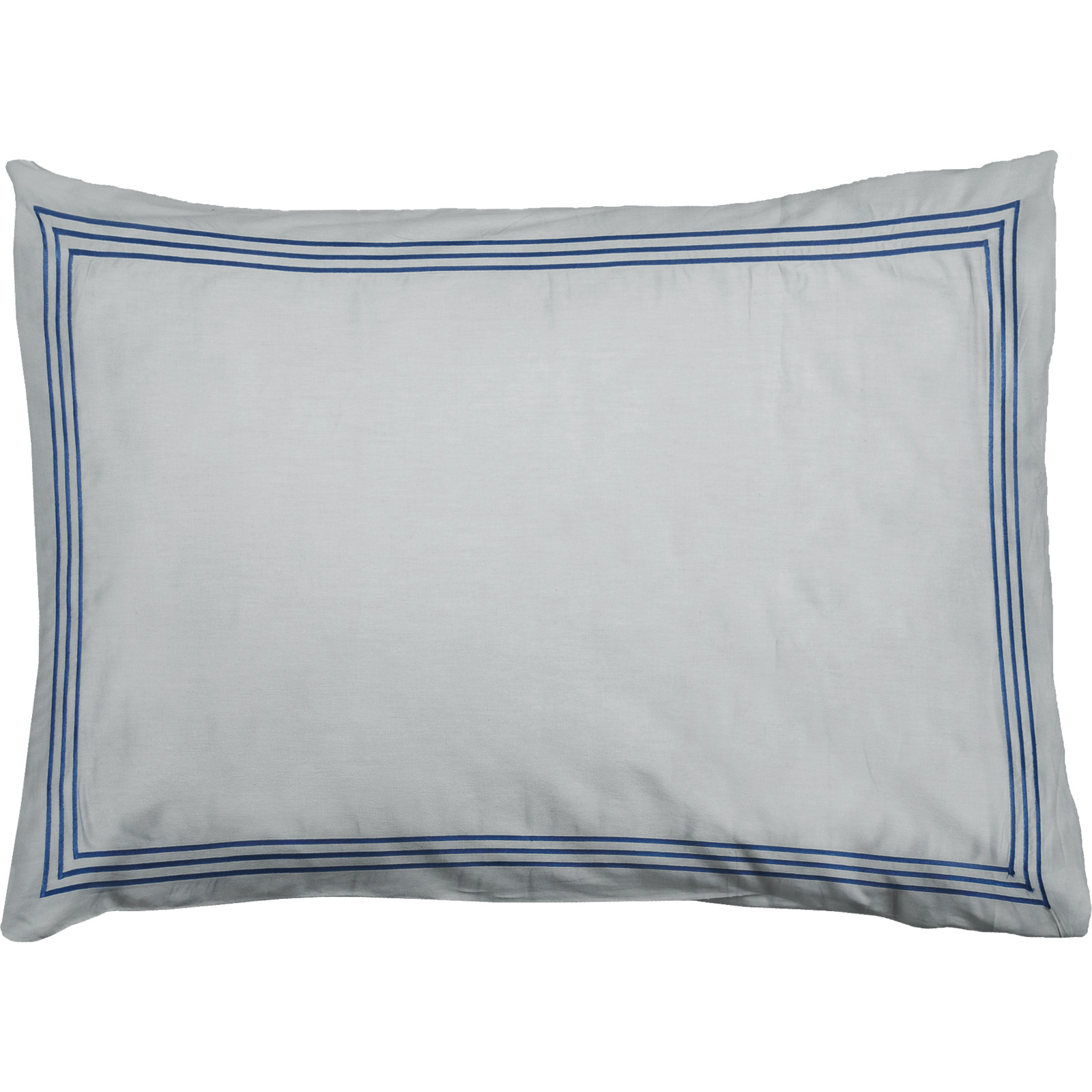 Bettwäsche Satin gestreifte Stickerei uni 65x100 Kissenbezug, grau