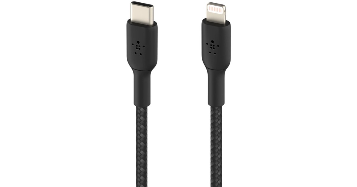 BelkinBOOSTCHARGE gevlochten USB-C naar Lightning kabel  (Zwart, 2 meter)