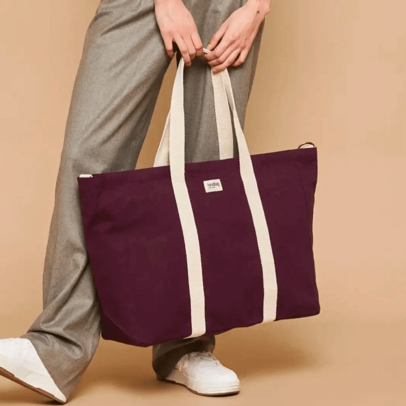 Sac Cabas Jean 60 cm Prune