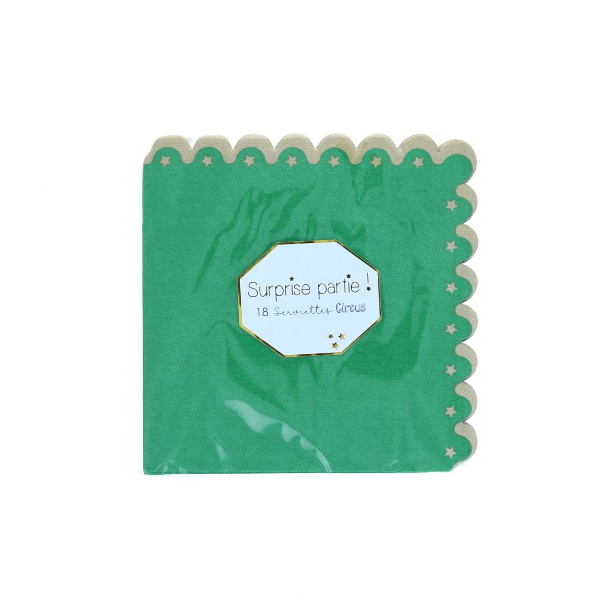 Lot de 18 serviettes vertes cirque Surprise Partie !