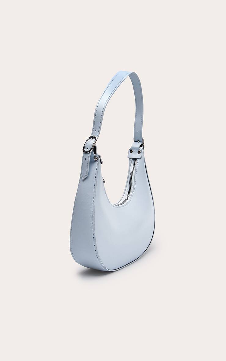 Bleu Poudré Sac À Bandoulière Courbé En Synthétiquecuir