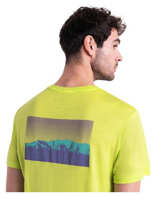 T-Shirt Technique Icebreaker Merinos 150 Tech Lite III Natural Run Club 2.0 Jaune