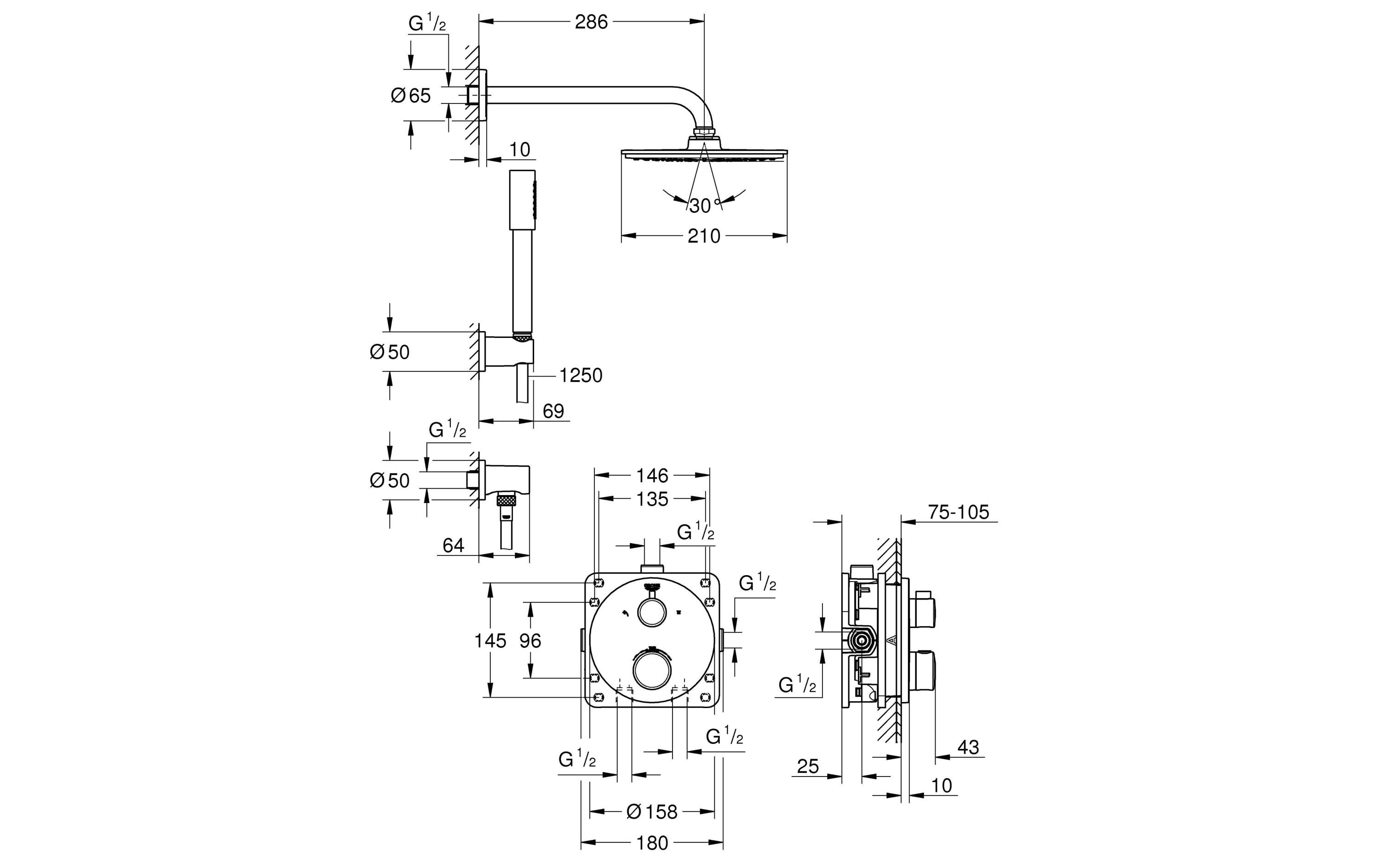 Duschsystem Grohtherm<br>Brausegarnitur