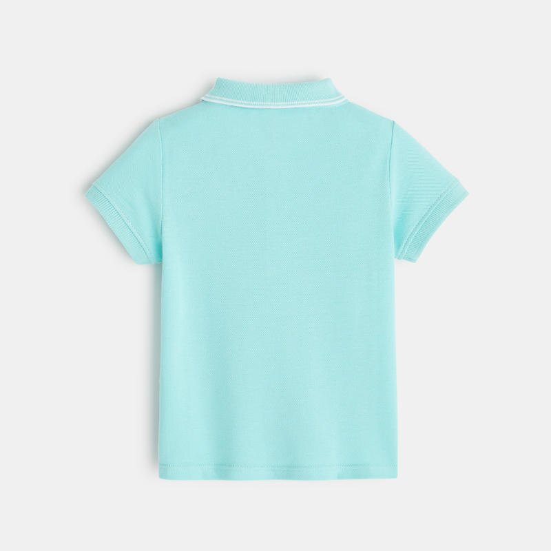 Polo maille piquée uni bleu bébé garçon Bleu